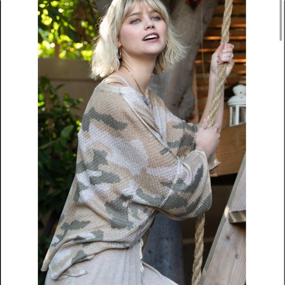 POL Camo Print Lightweight Sweater - Picture 6 of 16